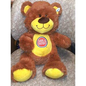 Dave And Busters Brown Plush Bear Teddy Plush Logo Doll Toy Factory 19” D&B